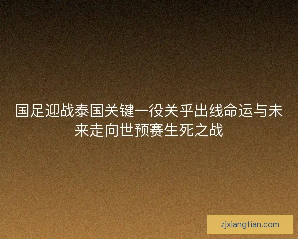 国足迎战泰国关键一役关乎出线命运与未来走向世预赛生死之战