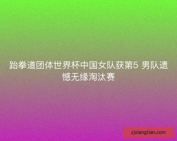 跆拳道团体世界杯中国女队获第5 男队遗憾无缘淘汰赛
